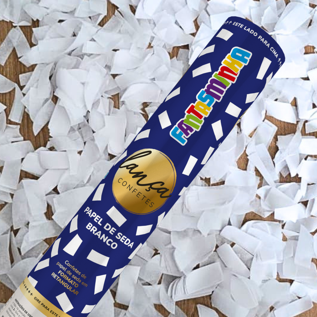 LANÇA CONFETE PAPEL SEDA BRANCO - 30CM
