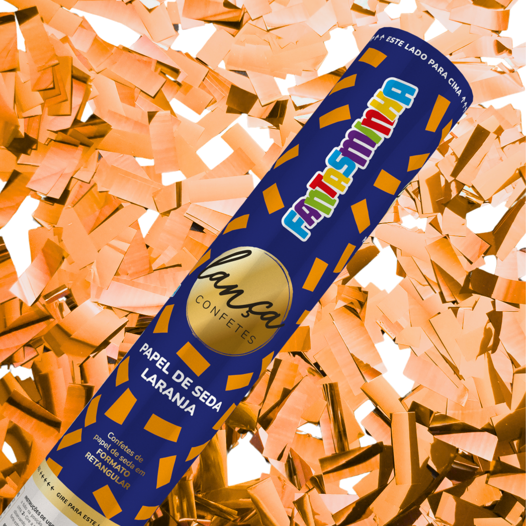 LANÇA CONFETE PAPEL SEDA LARANJA - 30CM